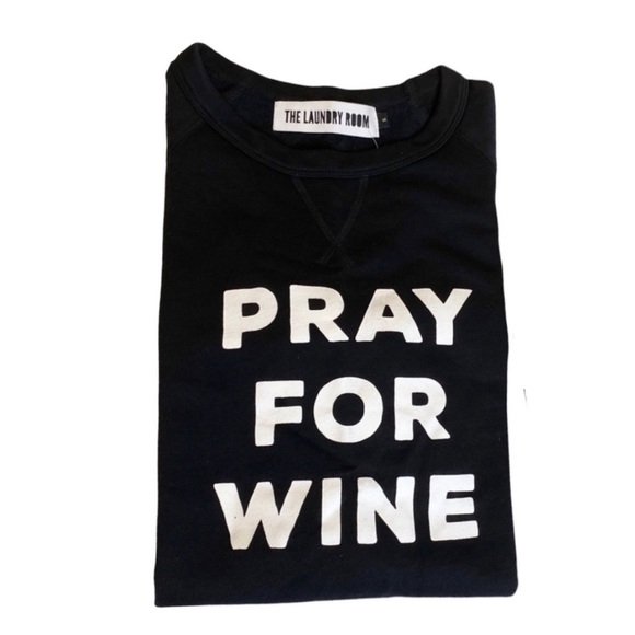 new The Laundry Room ☻︎ Super Soft Pray 4 Wine Graphic Sweatshirt ☻︎ Jet Black S - Picture 9 of 16